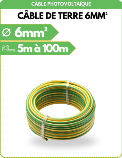 Câble de terre 6mm² 5m à 100m