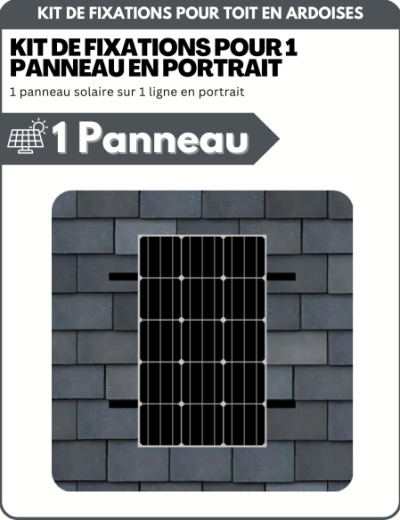 Kit de Fixation 1 panneau solaire pour toit en ardoises | Orientation : Portrait