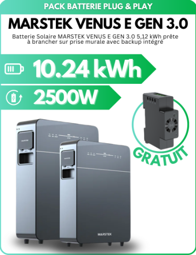 Pack de 2 Batteries Solaire Plug & Play - MARSTEK VENUS E GEN 3.0 - 5.12kWh + Compteur Intelligent